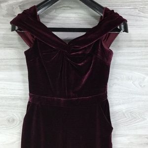 adelyn rae off the shoulder velvet jumpsuit